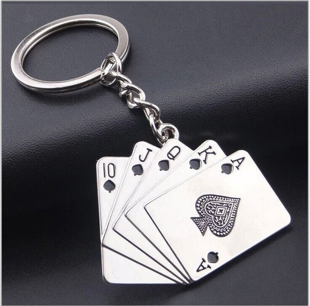 Cute Mini Poker Playing Card Car Key Ring Chain 3D Keyfob Keychain Keyring Gift Carousel 1