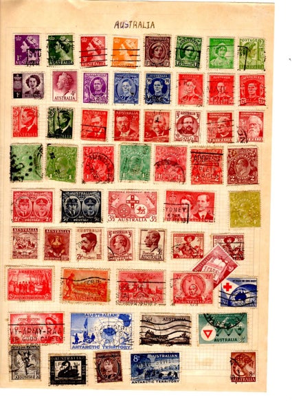 Selection of Early Australia / Australian Stamps - Used - Folder B 3088 Carousel 1