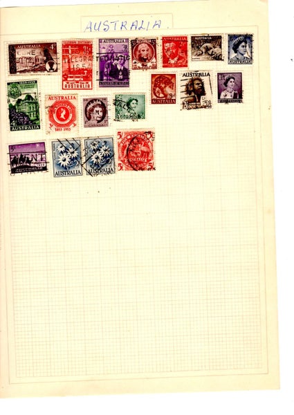 Selection of Early Australia / Australian Stamps - Used - Folder B 3088 Carousel 2