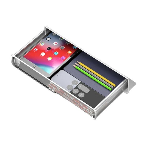Storage Box White Large Drawer Type Under Desk Punch Free Self Stick Desktop Org Carousel 1