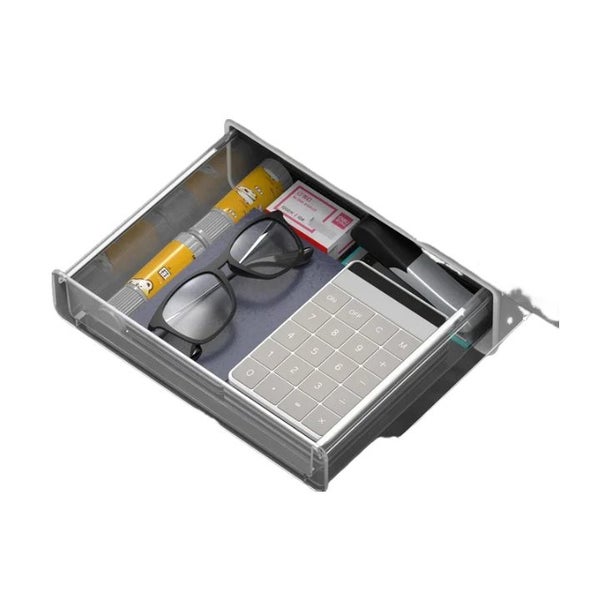 Storage Box White Medium Drawer Type Under Desk Punch Free Self Stick Organizer Carousel 1