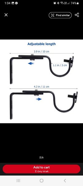 Adjustable Curtain Rod/Rail Brackets Pair Carousel 3