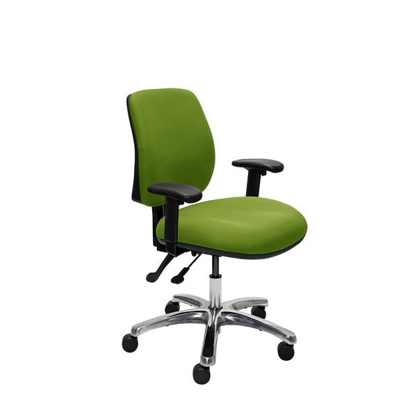 Buro Roma 2 Lever Mid Back Ergonomic Office Chair with Armrest, Polished Alum... Carousel 1