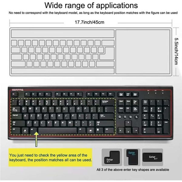Keyboard Cover Skin - Clear for PC 104/107 Keys Standard Keyboard - Anti Dust Carousel 6