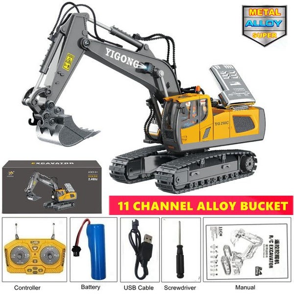 4WD Remote Control Excavator Toy Radio Controlled RC Dump Truck Vehicle Crawl... Carousel 1