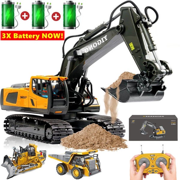 4WD Remote Control Excavator Toy Radio Controlled RC Dump Truck Vehicle Crawl... Carousel 2