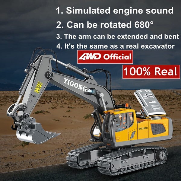4WD Remote Control Excavator Toy Radio Controlled RC Dump Truck Vehicle Crawl... Carousel 7