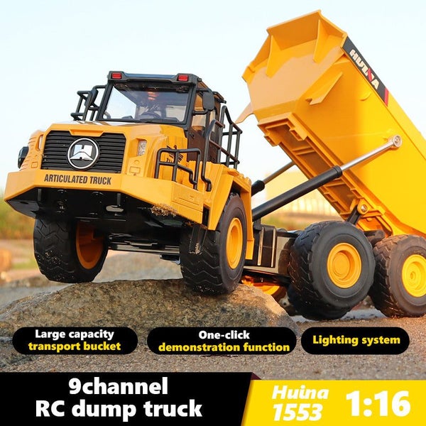 1/18 Rc Truck Dumper Huina 1553 Excavator Crawler 9Ch 2.4G Radio Controlled C... Carousel 7