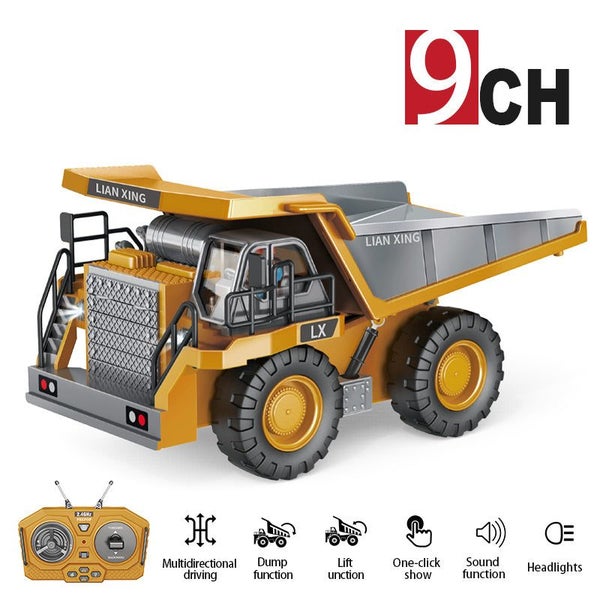 1:24 9CH RC Alloy Dump Truck Engineering Vehicle Forklift Heavy Excavator Rem... Carousel 1