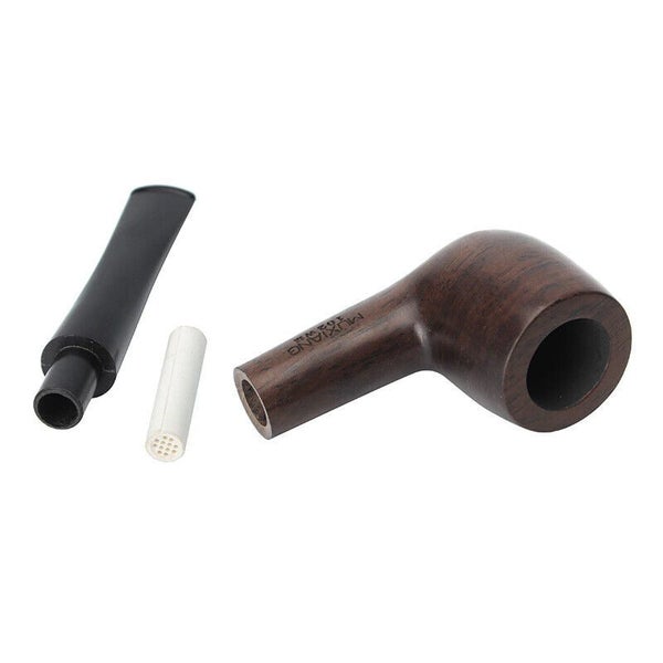 Ebony Tobacco Pipe Handmade Straight Stems Wooden Smoking Pipe Carousel 7