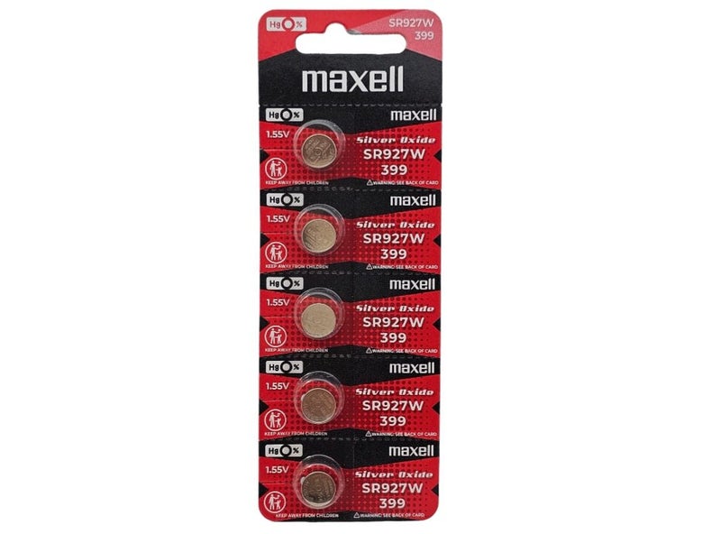 399 Maxell silver oxide - 5 watch batteries / SR927W Carousel 1
