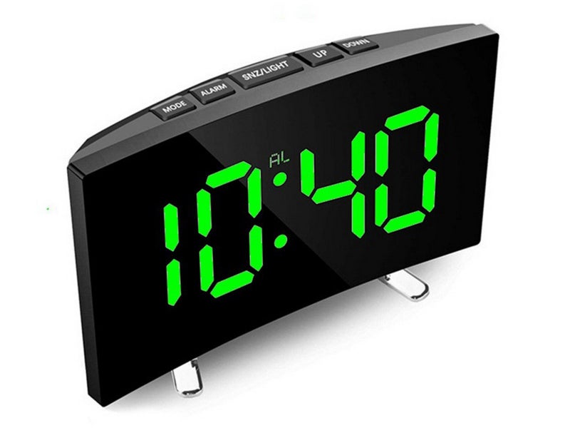 LED Digital Clock Bedside Table Alarm Clock Temperature Green Time Display Decor Carousel 2