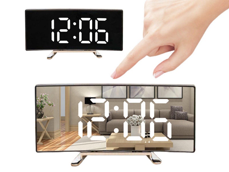 LED Digital Clock Bedside Table Alarm Clock Temperature Light Time Display Decor Carousel 1
