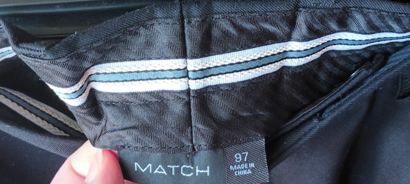 Match Black Trousers Tapered Legs (Size 97) Carousel 2
