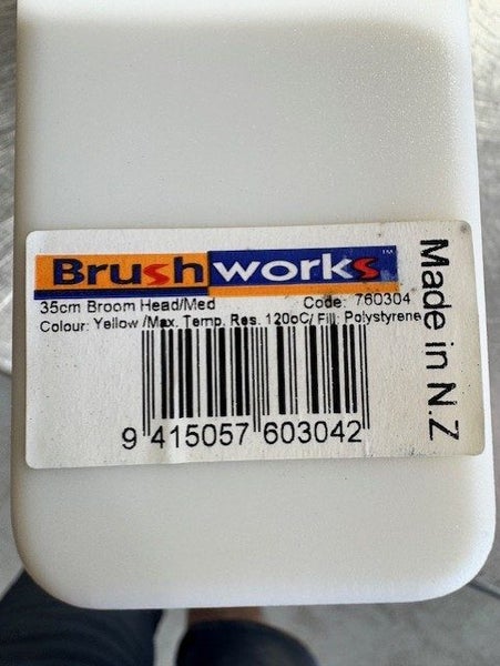 2 x Brushworks 35cm Yellow Broom Heads-Medium Carousel 4