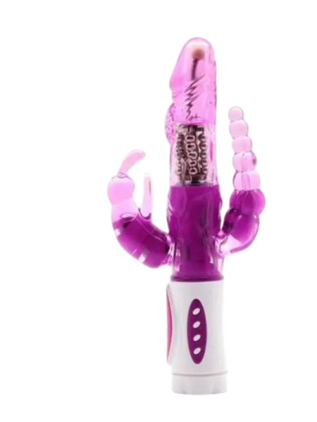 Purple Color Pearls and Rabbit Vibrator with Vibrating Beads Carousel 1