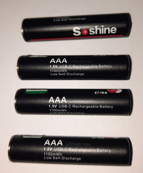 4x Rechargeable USB-C AAA Battery, Lithium, Li-ion, 1.5v / 1100 mWh, new Carousel 1