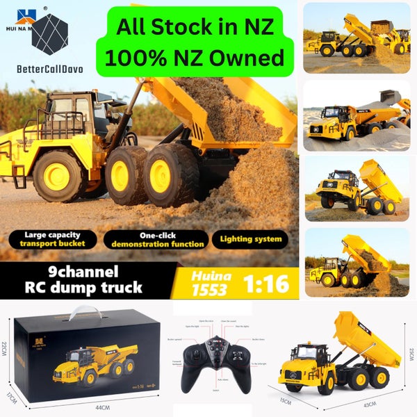 HUINA 1553 Dump Truck Mine Model Car 1:16 Remote Control RC (Hui Na) Carousel 1