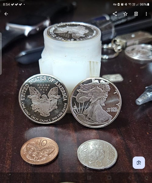 SILVER 1/2 OZ ROUNDS x 20 - .999 PURITY; "WALKING LIBERTY" - $756 + COURIER Carousel 1