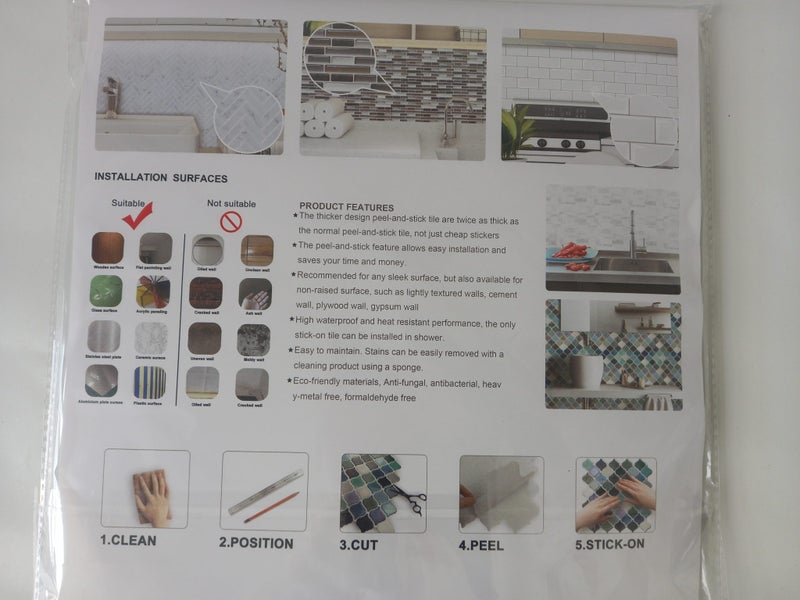 Tile Vinyl Peel n Stick 10 Pack Carousel 6