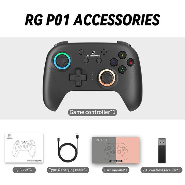 ANBERNIC RG P01 RGP01 Gamepad Wired Wireless Bluetooth RGB Hall Effect Joysti... Carousel 1