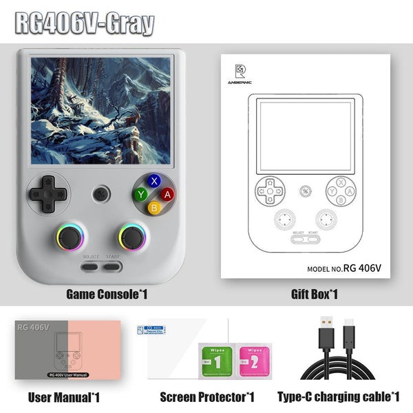 ANBERNIC RG406V Handheld Console 4'' IPS Touch Screen Android 13 Unisoc T820 ... Carousel 1