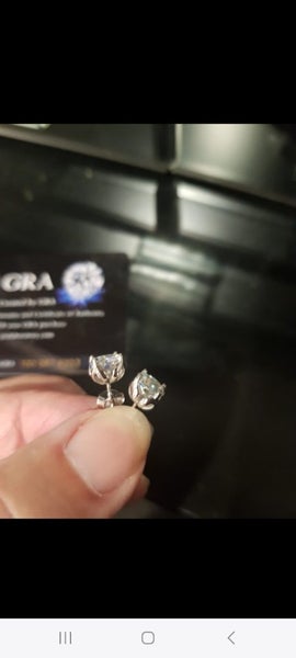 2 carat TDW genuine moissanite diamond earrings studs Carousel 1