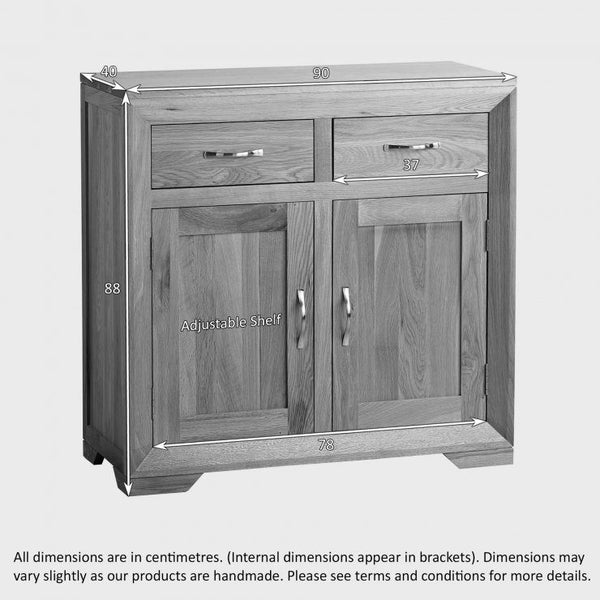 Chamfer Solid Oak Small Sideboard (Oak Furniture Store & Sofas) Carousel 4