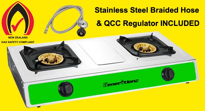 2 Double Burner Gas Cooker AUTO IGNITION Gas Stove Countertop Hotplate Hob Carousel 1