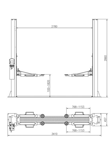 KELSTON 2 Post Hoist, Base Model, 4Ton, ***FREE SHIPPING TO TOLL DEPOT Carousel 2