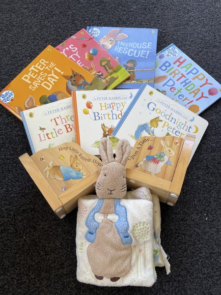 Peter Rabbit book collection + book ends Carousel 1
