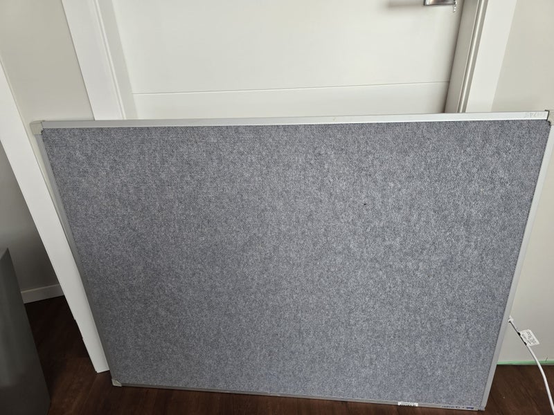 Pin Board, Aluminum Frame, Fabric, Hardly used9 Carousel 1