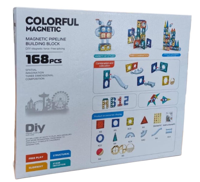 DIY Magnetic Building Blocks for Kids - 168 pcs Carousel 3