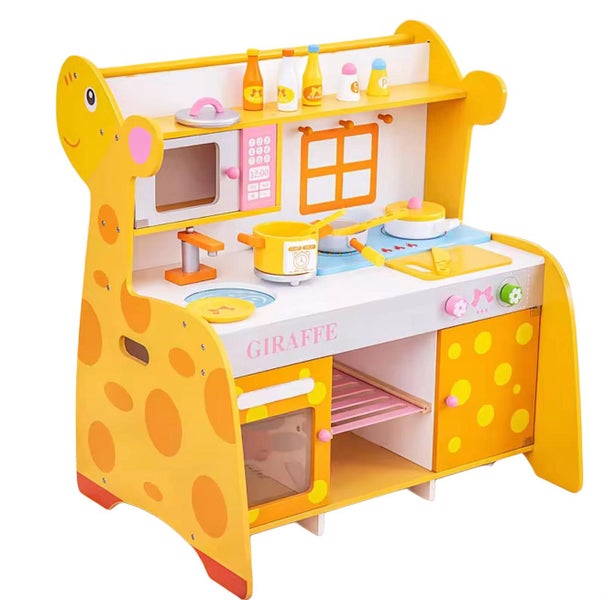 Wooden Giraffe Kitchen Play Set with Sink, Stove & Accessories Carousel 2