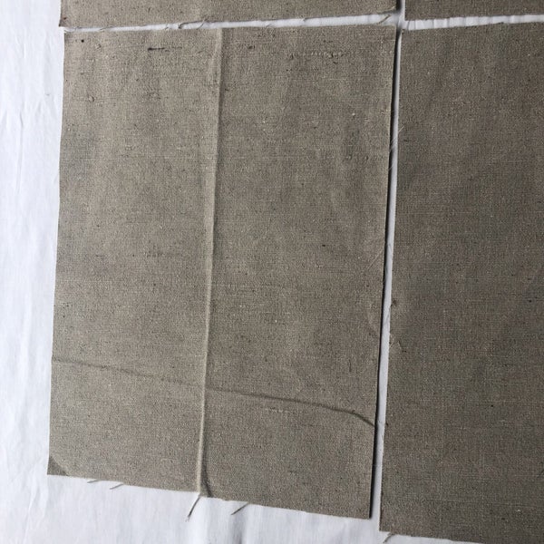 Vintage Japanese Raw Silk Upholstery Fabric Pieces X5 Carousel 2