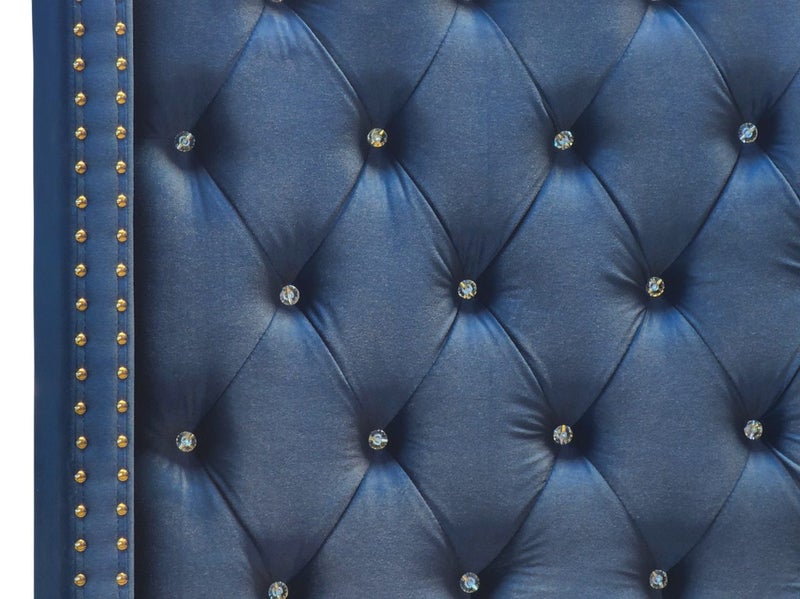 OXFORD HEADBOARD NAVY BLUE VELVET - QUEEN Carousel 3