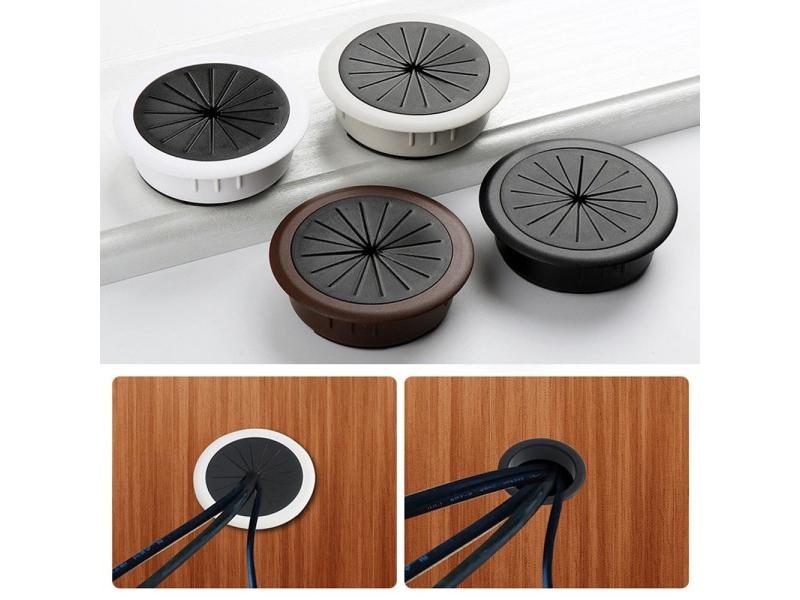 50/60MM Desk Cord Grommet Wire Hole Cover Line Outlet Port Threading Box Cover Carousel 2