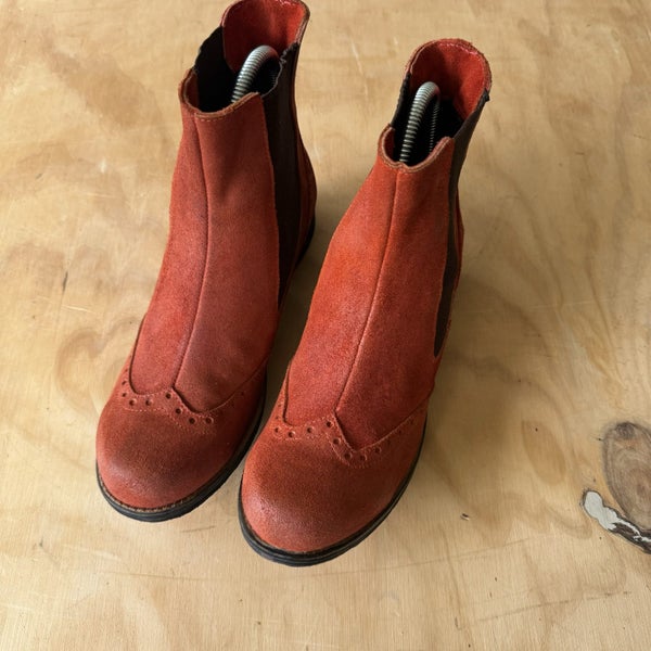Miss Sixty Orange Suede Pull On Boots Size 38 Carousel 1