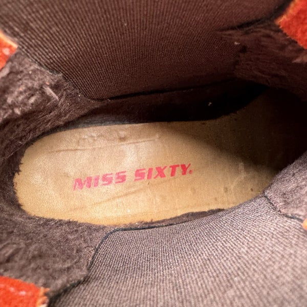 Miss Sixty Orange Suede Pull On Boots Size 38 Carousel 6