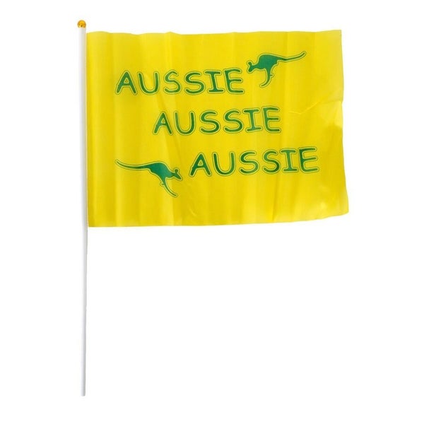 Aussie Hand Flags - 8 Pack (14x21cm) | Yellow Durable Australian Flag for Eve... Carousel 2