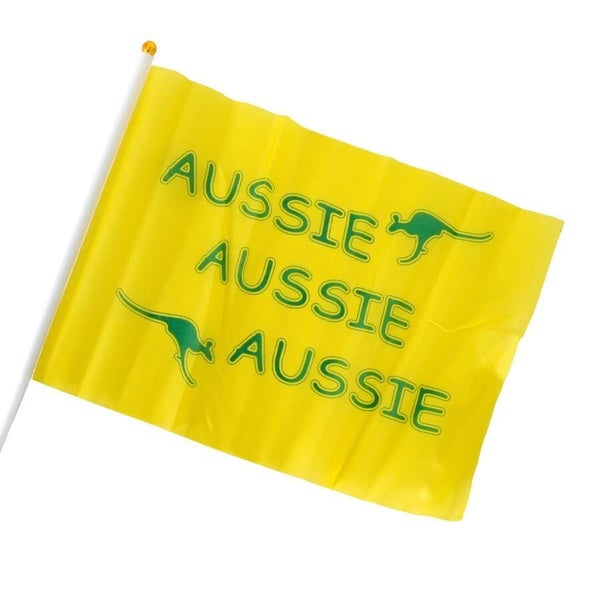 Aussie Hand Flags - 8 Pack (14x21cm) | Yellow Durable Australian Flag for Eve... Carousel 3