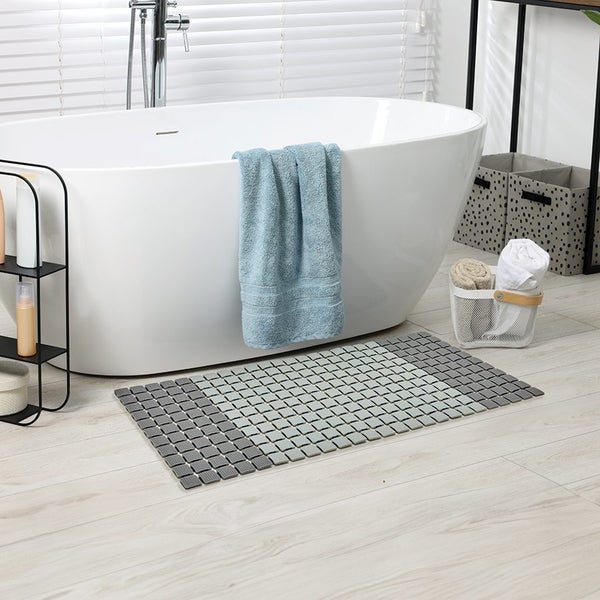 Bathroom Shower Mat - Shades of Grey - 39W x 68L cm Carousel 1