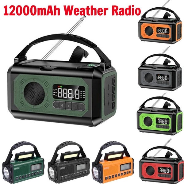 12000mAh AM/FM/NOAA Weather with 2 Panels Solar Hand Crank Portable Emergency... Carousel 2