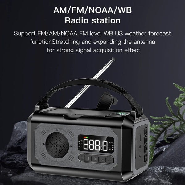 12000mAh AM/FM/NOAA Weather with 2 Panels Solar Hand Crank Portable Emergency... Carousel 7