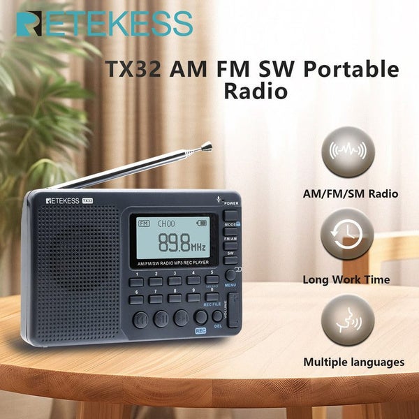 RETEKESS V115 FM AM SW Portable Radios Rechargeable Radio Batteries multiple ... Carousel 2