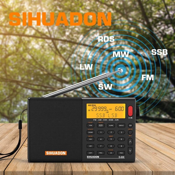 SIHUADON D808 AM/FM/SW/MW SSB AIR RDS Full Band Portable with Multifunction D... Carousel 2