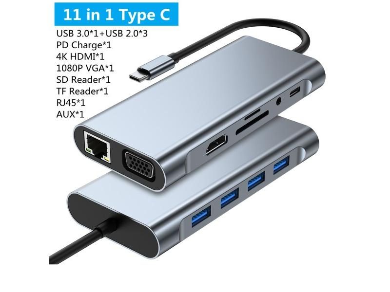 8/11/12-in-1 Type C Dock USB C Hub 3.0 Splitter For Laptop IPad Xiaomi Carousel 1