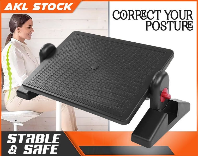 Ergonomic Footrest | Comfortable Foot Stool | - Black - (NZ Clearance) Carousel 1