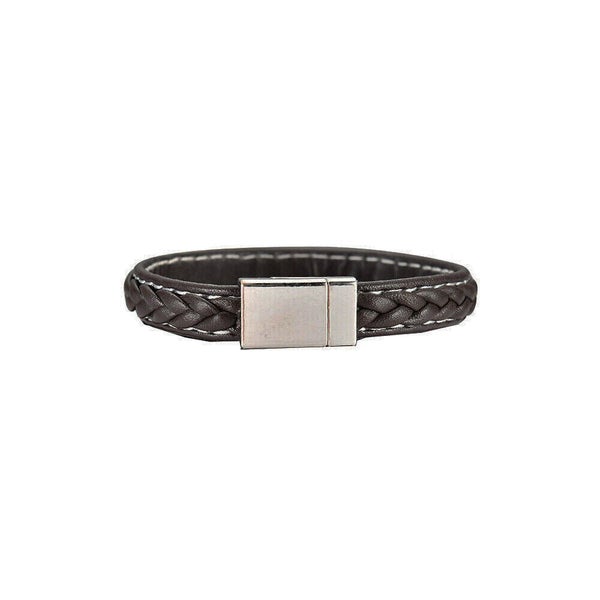 Mens Womens Braided Leather Bracelet Stainless Steel Clasp Wristband Jewelry Set Carousel 19