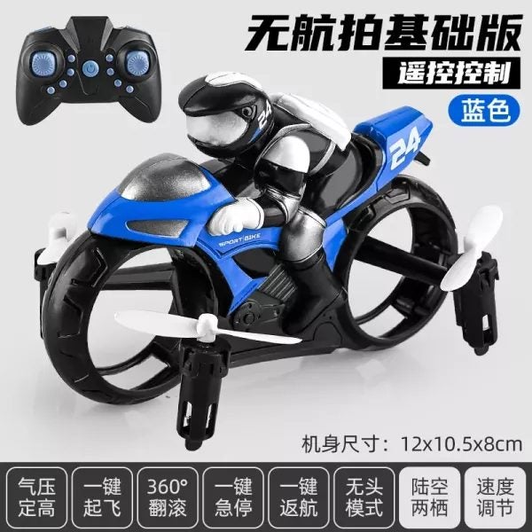 RC Stunt Motorcycle 2 In 1 Land Air 2.4GHz Drone With 360 Rotation Drift Carousel 1